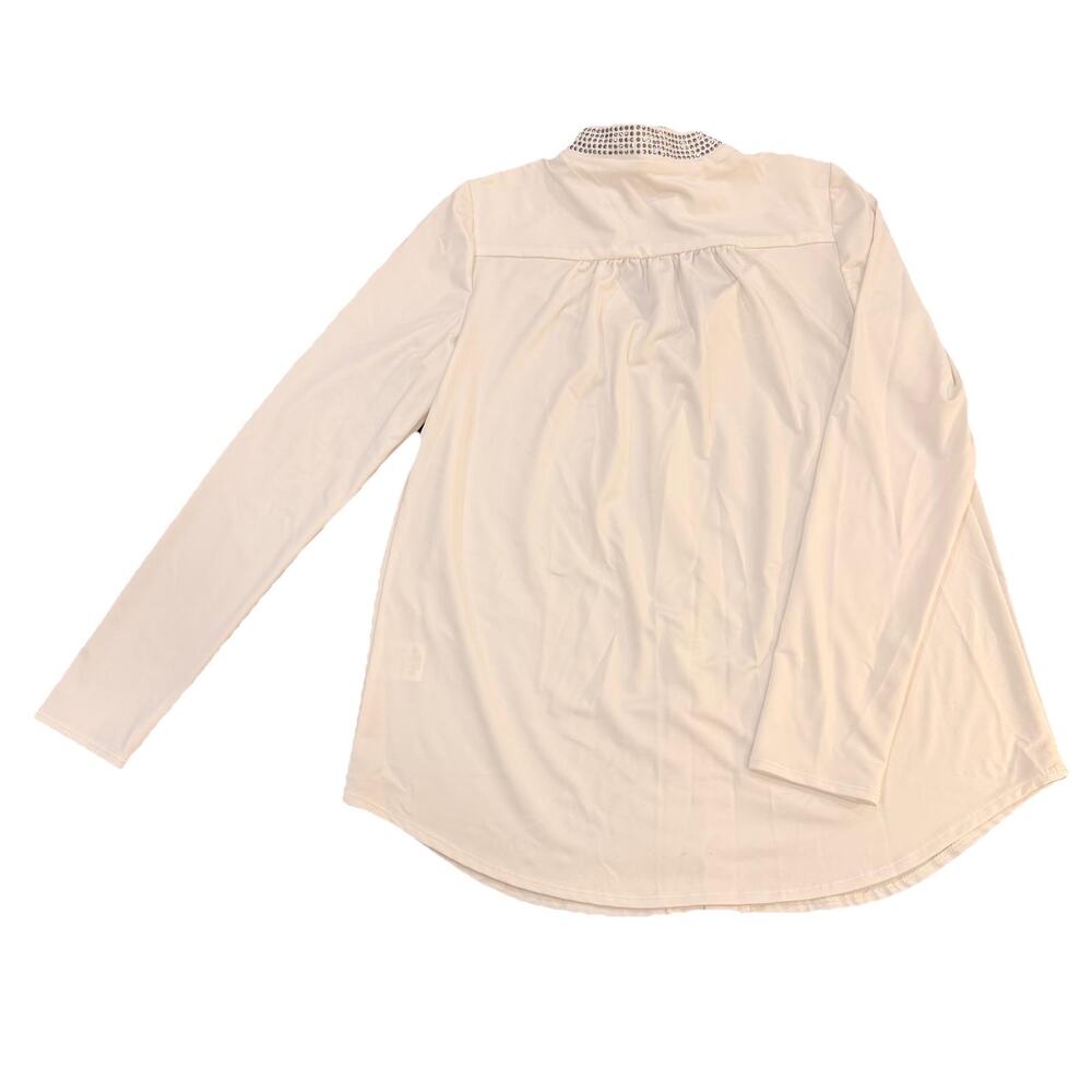 Venus Women's Top Shirt with bow - Size M - Made in USA - White - Picture 7 of 13